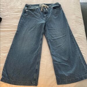 PAIGE Zoe High-Rise Tie-Waist Wide-Leg Jeans Size 30